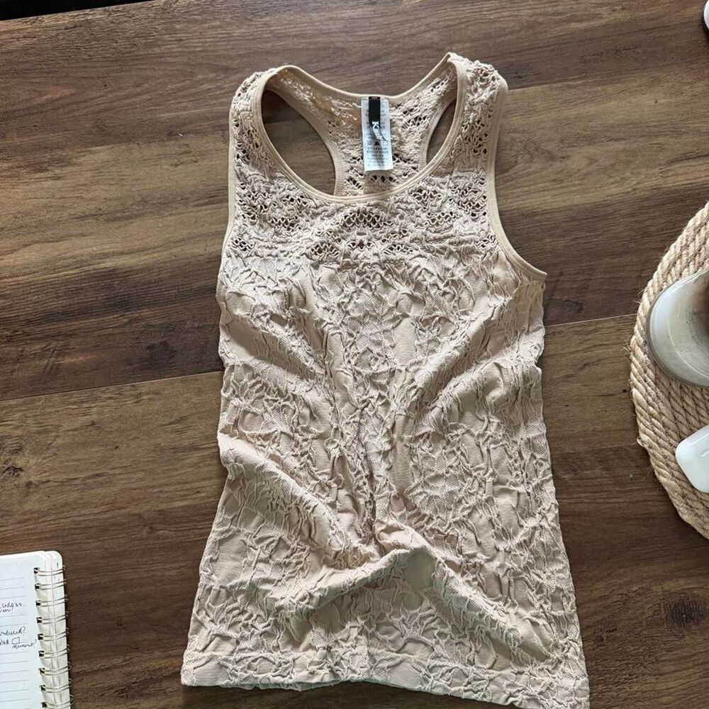 Kathy beige stretch tank top